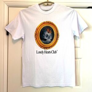 Lonely‎ Hearts Club Relic Graphic Tee Skull Butterfly Print T-Shirt White Medium